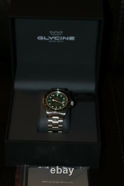 Glycine Combat Sub GL0383 Men's Swiss Made GMT Automatic 42mm Watch $2950 NEW