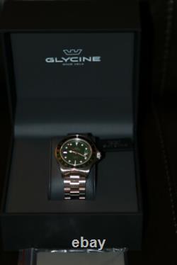 Glycine Combat Sub GL0383 Men's Swiss Made GMT Automatic 42mm Watch $2950 NEW