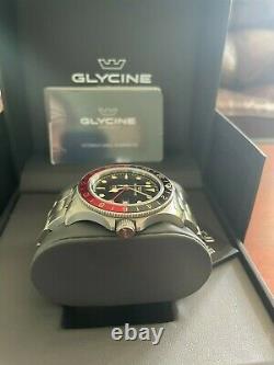 Glycine + Drop Limited Edition Combat Sub GMT 42mm Coffee Dive Watch GL0300