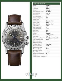 Glycine Men's GL0303 Airman Vintage The Chief 40mm Automatic Watch