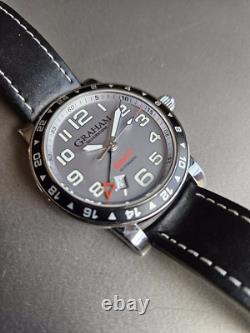 Graham Silverstone Gray Dial GMT Awesome Classic Leather Strap Rare + Cool