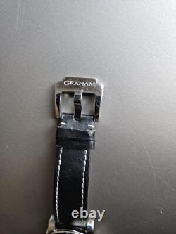Graham Silverstone Gray Dial GMT Awesome Classic Leather Strap Rare + Cool