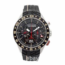 Graham Silverstone RS GMT Steel Auto 46mm Strap Tang Mens Watch 2STDC. B08B. K105S