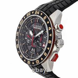 Graham Silverstone RS GMT Steel Auto 46mm Strap Tang Mens Watch 2STDC. B08B. K105S