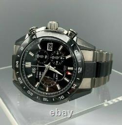 Grand Seiko Spring Drive Ceramic Chronograph GMT Black Dial SBGC223