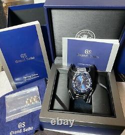 Grand Seiko Spring Drive GMT Blue SBGE255 40.5 MINT Box and Papers Luxury Watch