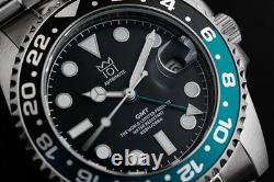 HYAKUICHI 101 No. 14 Mechanical GMT Japanese Movement World Time Aqua x Black