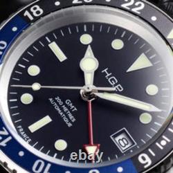 H. G. P Diver GMT 200M Automatic Diving Watch Blue & Black Black Dial 42mm Wri