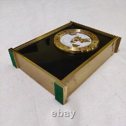 Hamilton Desk Clock World Time GMT Globe Retro MCM Brass Black Works Vintage