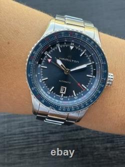 Hamilton Khaki Aviation Watch Converter GMT H767150 Blue Dial Mens 45mm Swiss