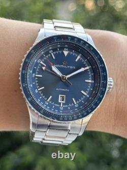 Hamilton Khaki Aviation Watch Converter GMT H767150 Blue Dial Mens 45mm Swiss
