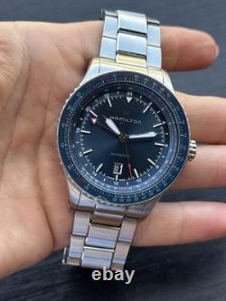 Hamilton Khaki Aviation Watch Converter GMT H767150 Blue Dial Mens 45mm Swiss
