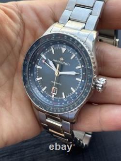 Hamilton Khaki Aviation Watch Converter GMT H767150 Blue Dial Mens 45mm Swiss