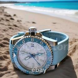 Ice Blue Full Automatic GMT Sub Diver Mod NH34 24jewel Sapphire Excellent