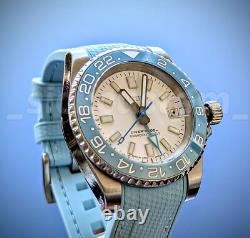 Ice Blue Full Automatic GMT Sub Diver Mod NH34 24jewel Sapphire Excellent