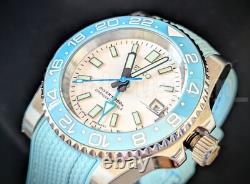 Ice Blue Full Automatic GMT Sub Diver Mod NH34 24jewel Sapphire Excellent