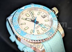 Ice Blue Full Automatic GMT Sub Diver Mod NH34 24jewel Sapphire Excellent