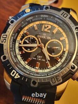 Invicta Aviator GMT World Time 29919 Men's 50.5mm Gold-Tone Dual Time Watch