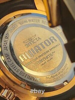 Invicta Aviator GMT World Time 29919 Men's 50.5mm Gold-Tone Dual Time Watch