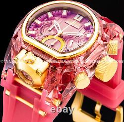 Invicta Men BOLT ZEUS MAGNUM Chronograph 18K PINK Plate GMT Strap Watch