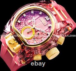 Invicta Men BOLT ZEUS MAGNUM Chronograph 18K PINK Plate GMT Strap Watch