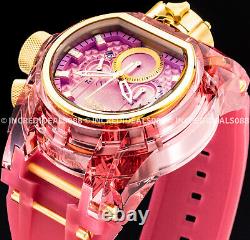 Invicta Men BOLT ZEUS MAGNUM Chronograph 18K PINK Plate GMT Strap Watch