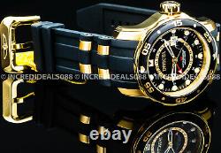 Invicta Men SCUBA PRO DIVER GMT Gold Tone Black Dial Polyurethane Strap Watch