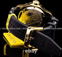 Invicta Men SCUBA PRO DIVER GMT Gold Tone Black Dial Polyurethane Strap Watch