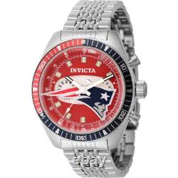 Invicta NFL New England Patriots World Time GMT Quartz Red Dial Men's Watch