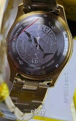 Invicta Swiss Made GMT Gold Plated Case & Bracelet Pro Diver mens watch