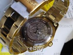 Invicta Swiss Made GMT Gold Plated Case & Bracelet Pro Diver mens watch