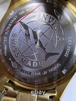 Invicta Swiss Made GMT Gold Plated Case & Bracelet Pro Diver mens watch