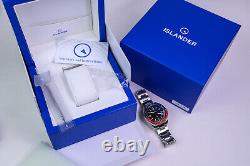 Islander Republic Watch Swiss GMT Movement with Black Dial Red/Blue #ISL-138