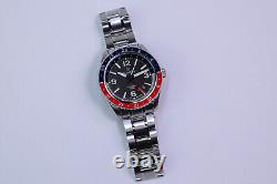 Islander Republic Watch Swiss GMT Movement with Black Dial Red/Blue #ISL-138