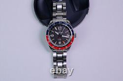 Islander Republic Watch Swiss GMT Movement with Black Dial Red/Blue #ISL-138