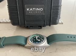 Katino GMT Titanium Automatic Watch with Titanium Bracelet and Rubber Strap