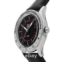 Kurono Tokyo GMT 1 Stainless Steel Automatic 38mm Black Dial Watch CG023T