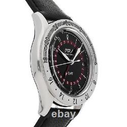 Kurono Tokyo GMT 1 Stainless Steel Automatic 38mm Black Dial Watch CG023T