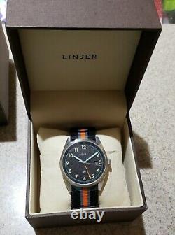 LINJER GMT WATCH. With extra straps! Reduced! 41mm case 22 mm lugs