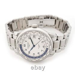 LONGINES Master Collection World Time GMT L2.631.4 Automatic SS Men's Used Watch