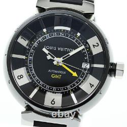 LOUIS VUITTON Tambour in Black Q113K GMT Automatic Men's Watch 702150