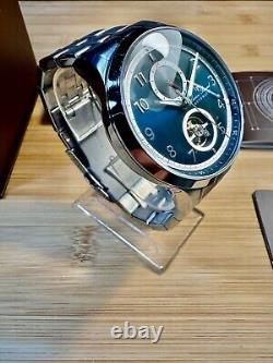 Lucien Piccard Open Heart GMT II Automatic Blue Dial Men's Watch