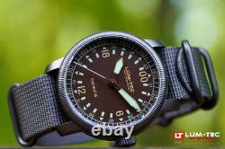 Lum-tec Watch Combat B60 24HR Automatic, 2 straps, Made in USA! 43mm