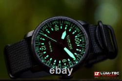 Lum-tec Watch Combat B60 24HR Automatic, 2 straps, Made in USA! 43mm