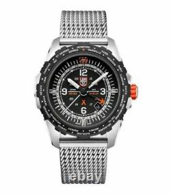 Luminox Bear Grylls Air GMT XB. 3762 44mm Black Mesh Steel Quartz Men's Watch