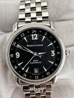 MAURICE LACROIX Pontos GMT Automatic Mens Watch Model 10818 Black Dial