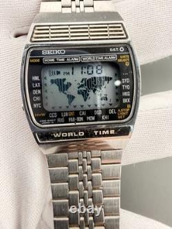 MINT 1978 Seiko A239-502A World Time Digital Stainless Watch Made In Japan