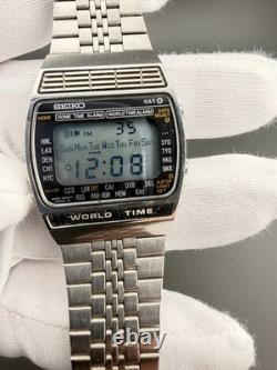 MINT 1978 Seiko A239-502A World Time Digital Stainless Watch Made In Japan