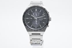 MINT SEIKO V195-0AE0 World Time Solar Men's Watch Black Dial 44mm From JAPAN