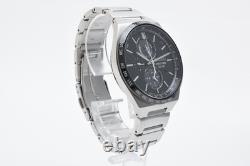 MINT SEIKO V195-0AE0 World Time Solar Men's Watch Black Dial 44mm From JAPAN